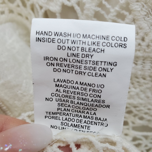 Democracy Crochet Lace Boho Top w/ Tank Top Cotton Size S - Picture 11 of 12